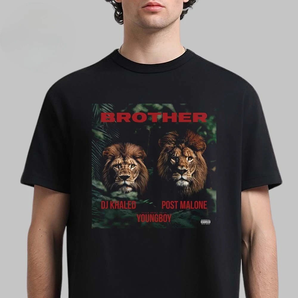 تي شيرت جديد Brother DJ خالد مع Post Malone and Youngboy للجنسين تي شيرت فاخر عالي الجودة لكل من الرجال والنساء Y2k #2