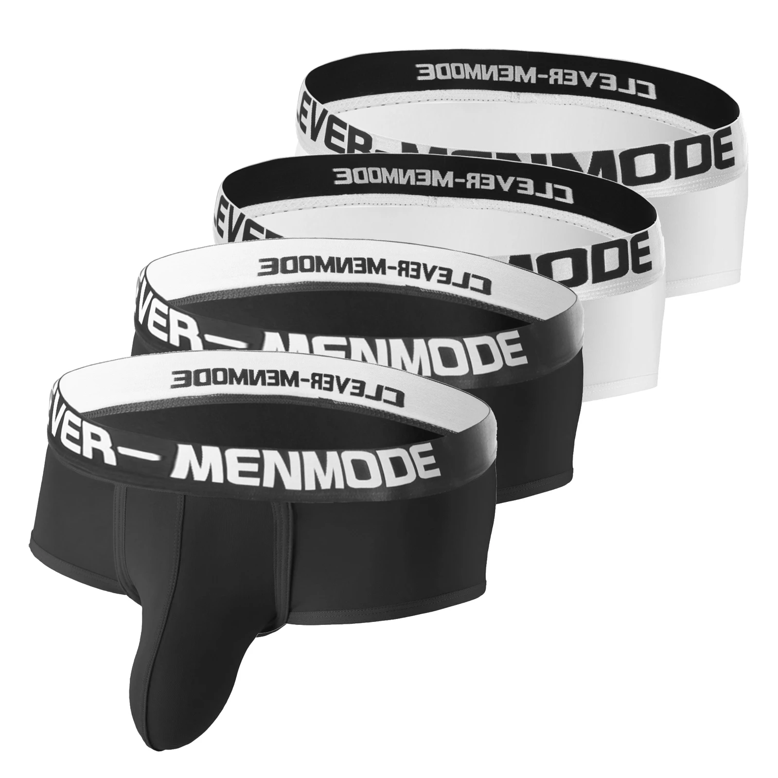 

Набор из 4 мужских трусов-боксеров, сексуальные, с увеличенным отделением для увеличенного размера члена, ультратонкие, из ледяного шелка, нижнее белье