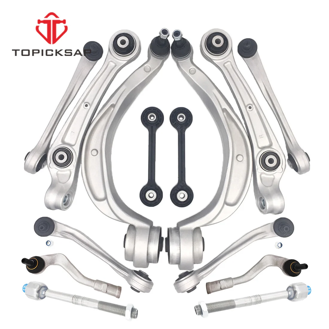 

TOPICKSAP 14pcs Front Lower Control Arm Stabilizer Link Tie Rod End Kit for Audi A4 B8 A5 S4 S5 Q5 Quattro 2008-2010