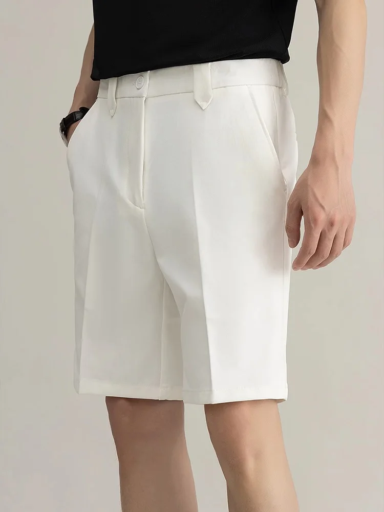 

Summer Men's Casual Busin Straight Leg Loose Fit ort Pants Five Inches Faionable Maturi Sle orter-Length Trousers