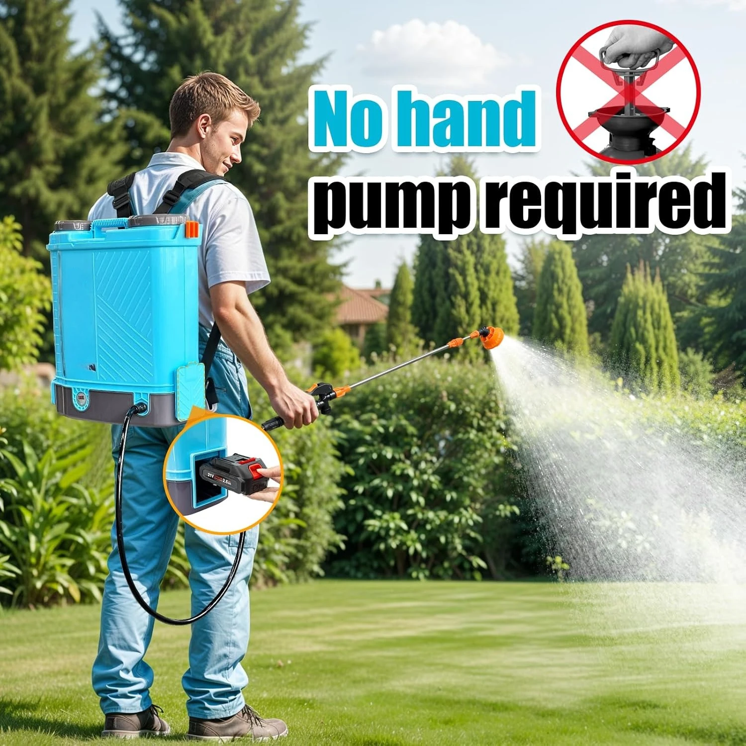 

Battery Powered Backpack Sprayer 4 Gallon, 0-100 PSI Adjustable Pressure Sprayer Compatible with Makita 18V Battery,Hot Sale