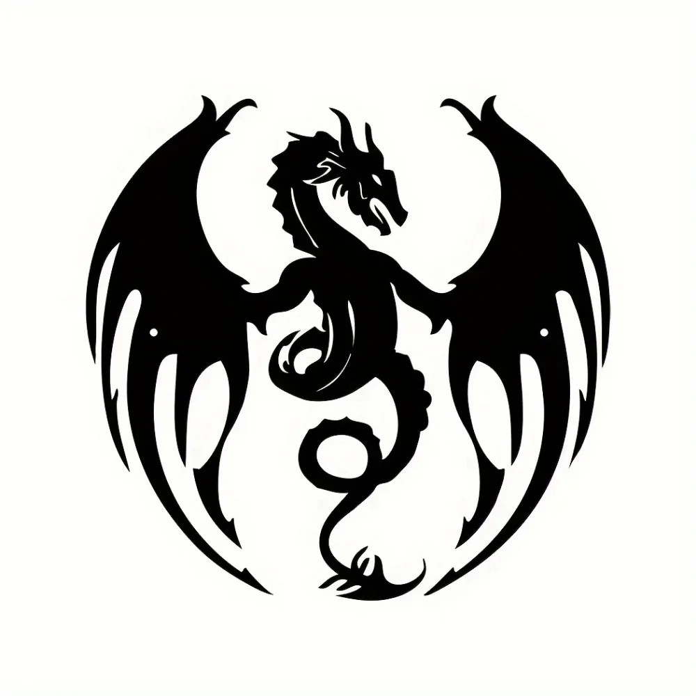 1 piece Black Metal Dragon Silhouette Wall Art, Modern Interior Decor, Home Decor, Fantasy Themed Wall Hanging