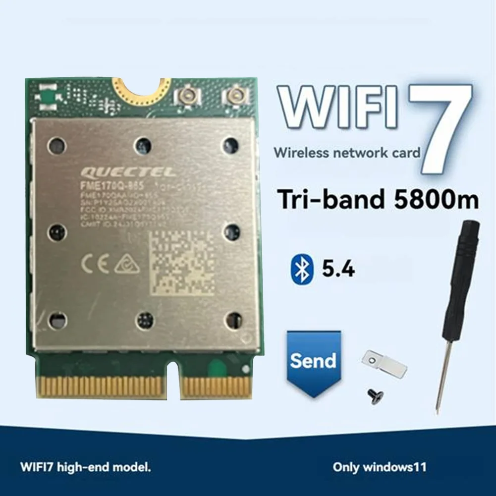 2025 Upgrad Tri Band FME-865 WiFi7 Bluetooth 5.4 Wireless WiFi Card 2.4G/5G/6Ghz Wireless Network Adapter For Win11