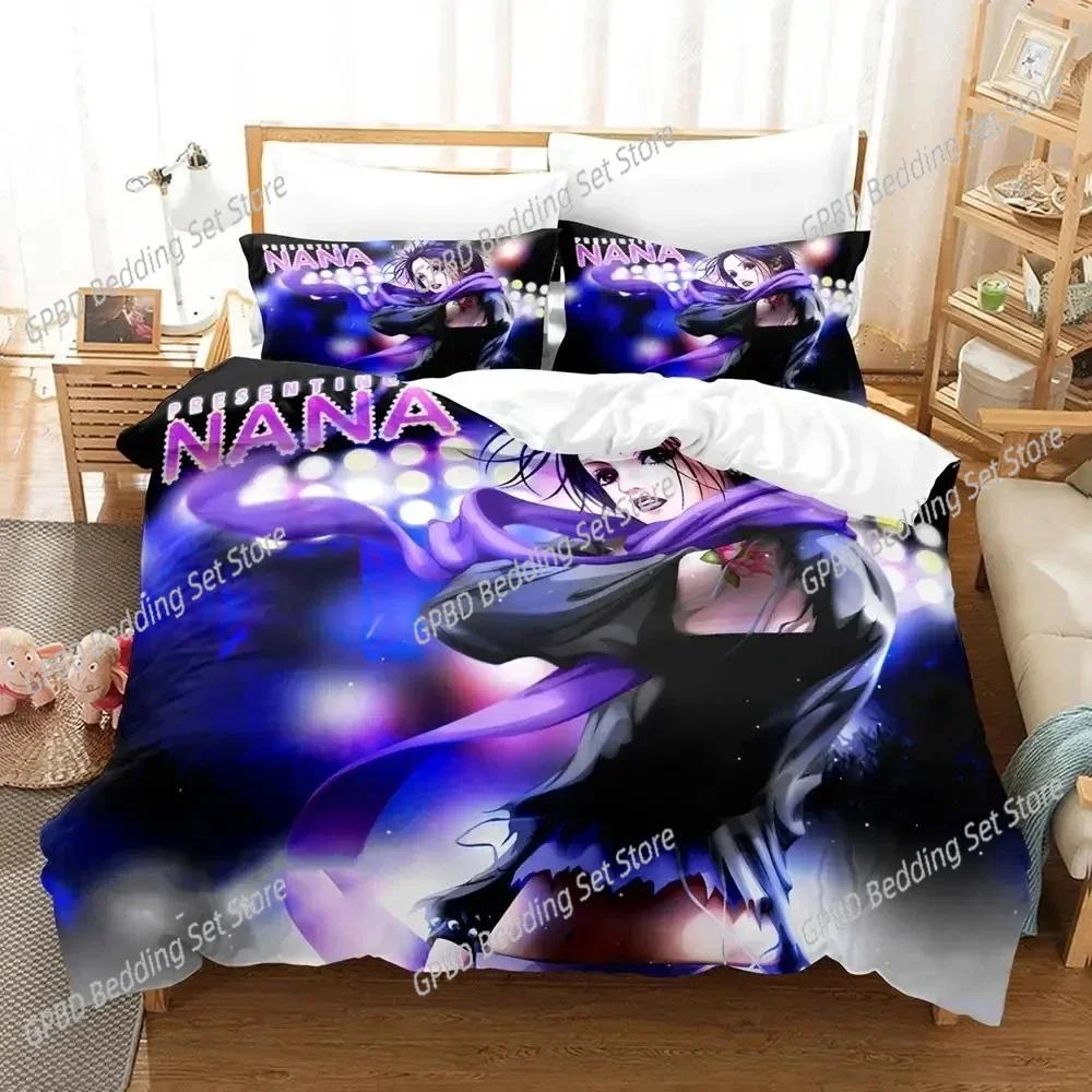 

Anime Nana Black Stones Comfortable Duvet Quilt Cover Pillowcase Bedding Set Children Bedroom Decoration Home Textile