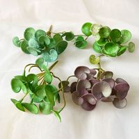 Soft Glue Artificial Plant Creative Green EVA Succulent Plants Leaves Wall Hanging Faux Copper Coin Grass Simulation Bonsai