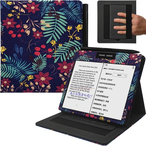 Imagen 1 del producto GAUGGER-funda de doble soporte para Bigme B751C Color Ebook, cubierta de tableta de papel de tinta electrónica de 7 pulgadas con apagado y apagado automático/doble correa de mano