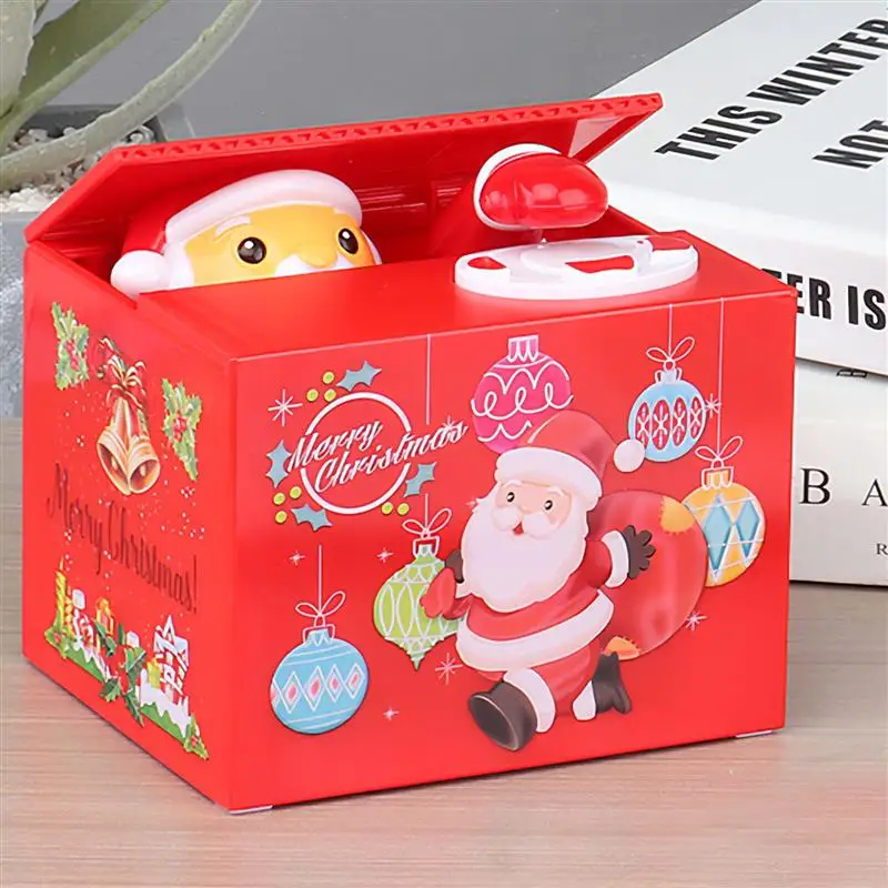 Santa Saving Money Box Automated Cat Thief Money Saving Boxes Electronic Stealing Money Bank Saving Box Coin Savings Box