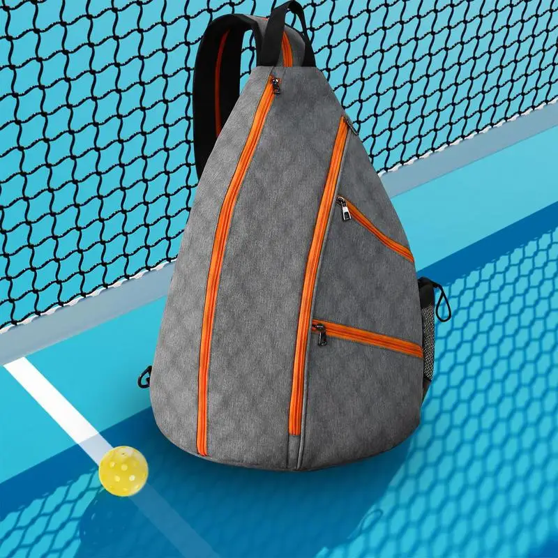 Hole Ball Racket Bag Hole Ball Racket Single Shoulder Bag Front Non-Slip Zipper Design Tennis Racket Backpack