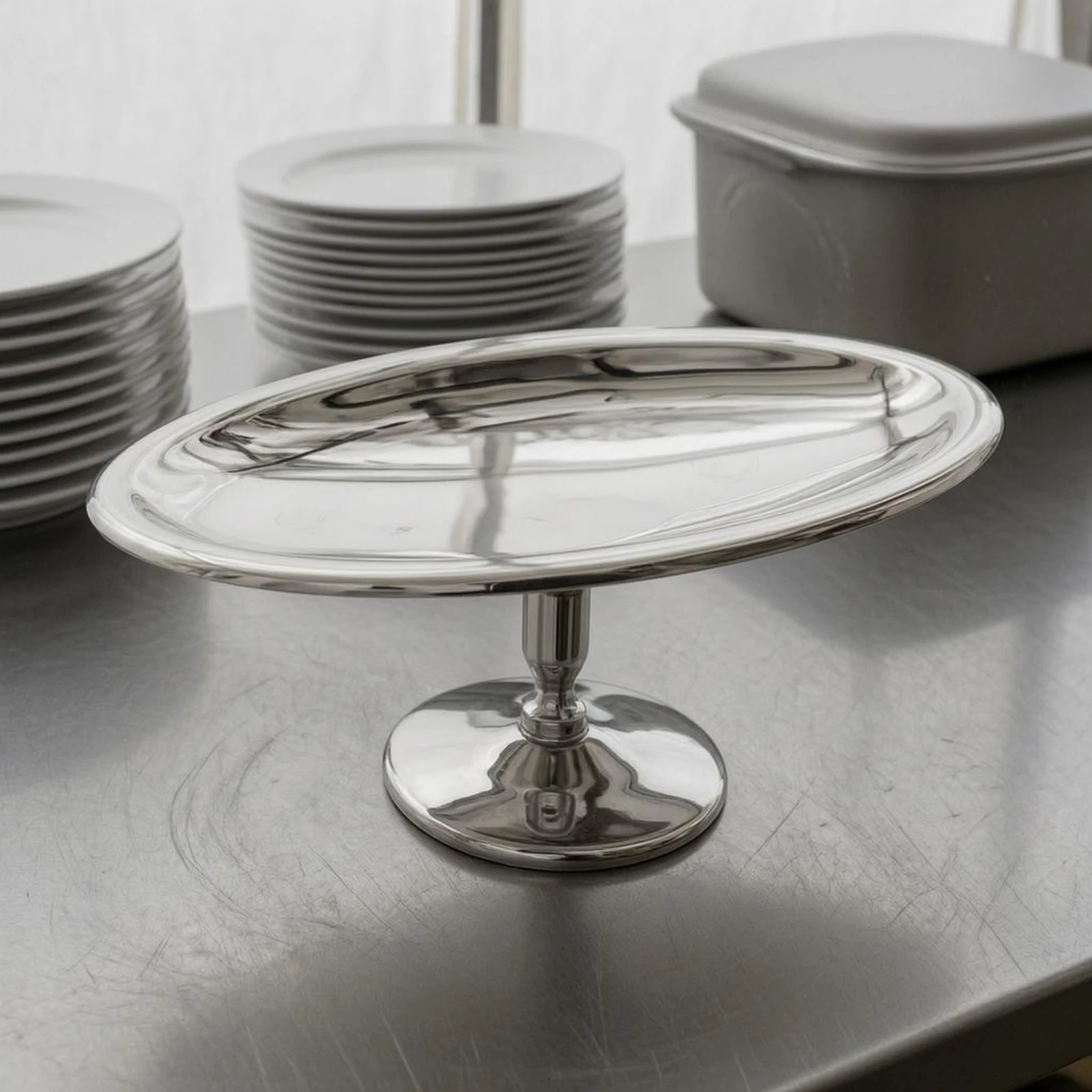 Pedestal Dessert Cup Reflective Surface Boat-Shaped Dessert Cup Stainless Steel Sundae Dish Scratch-Resistant Tableware