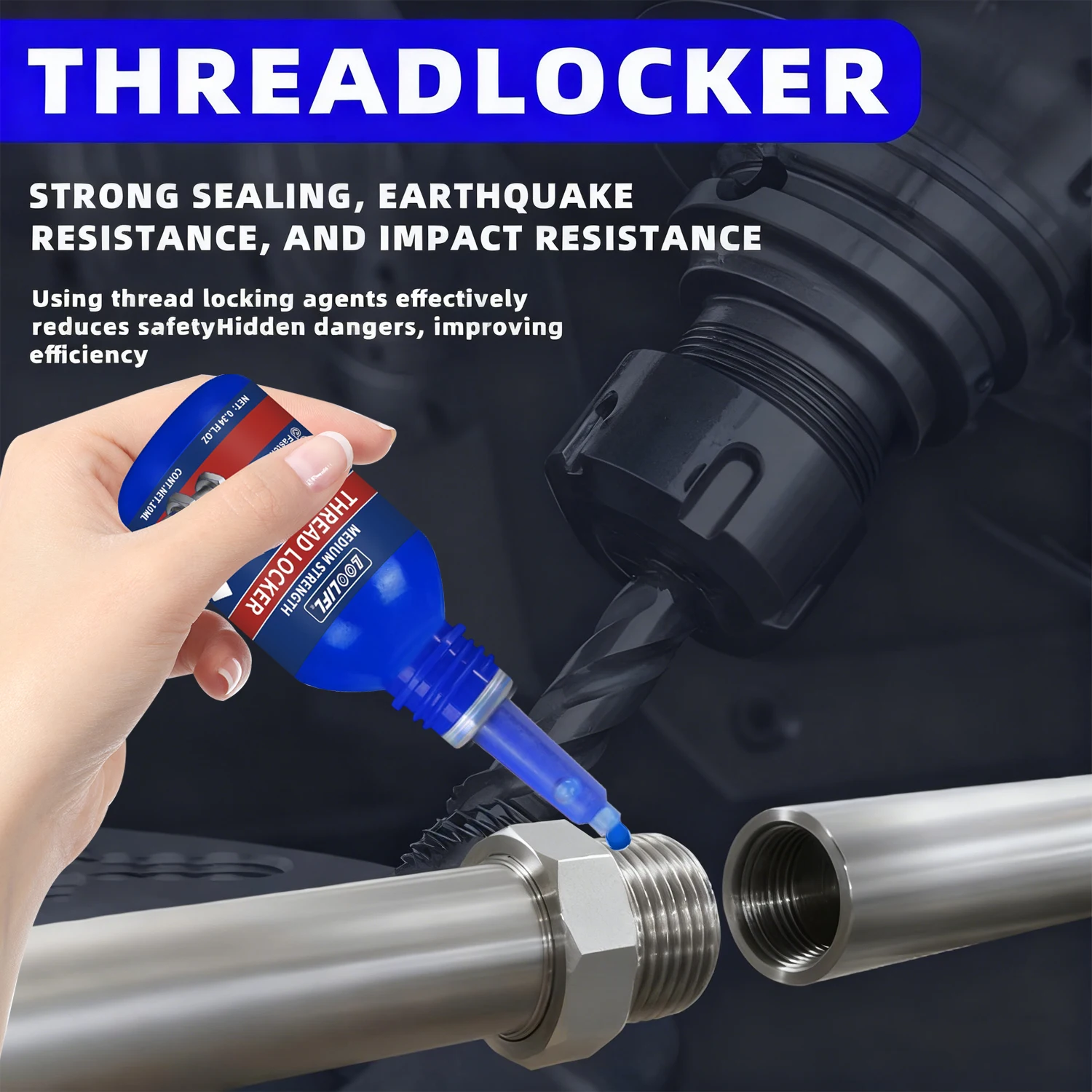 243 لاصق معدني قابل للفصل مع صواميل ومسامير ومثبتات متوسطة القوة لمنع التخفيف والتآكل #5