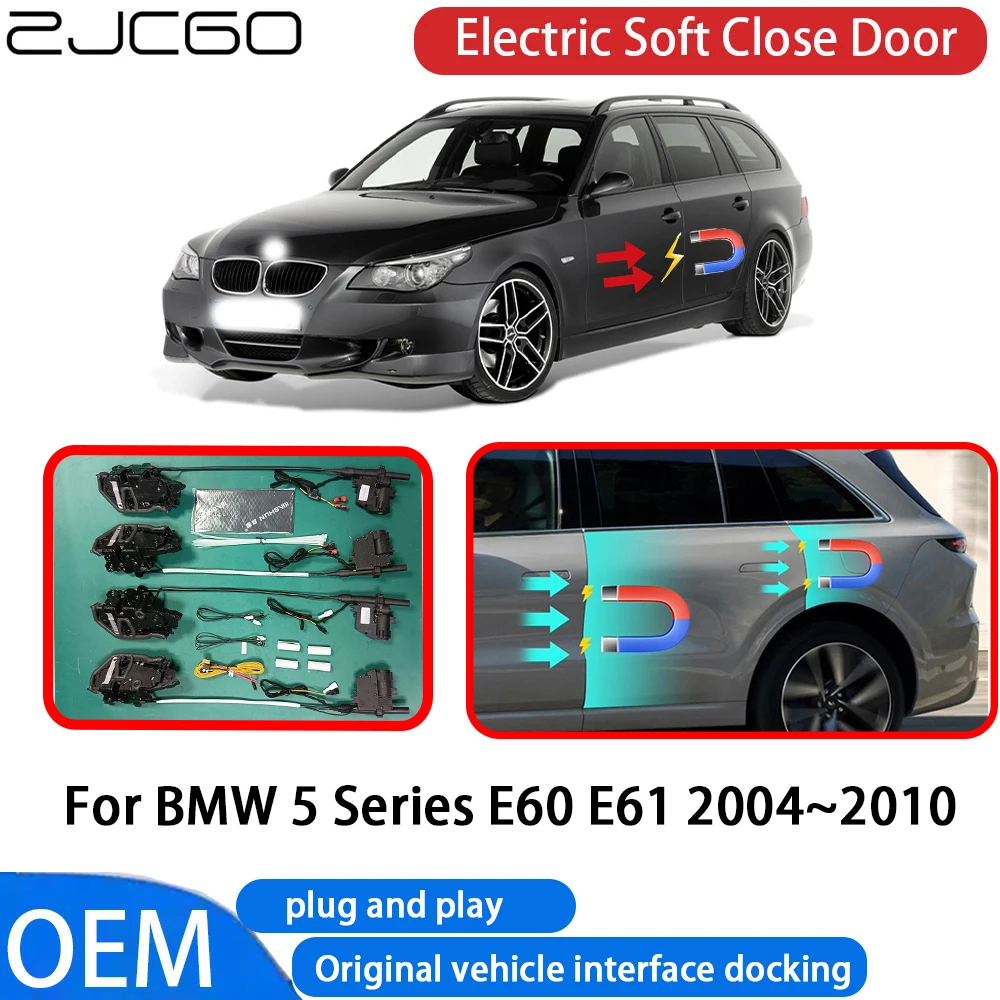 

ZJCGO for BMW 5 Series E60 E61 2004-2010 Car Automatic Electric Soft Close Door Closer System OEM Plug and Play Comfort Closing