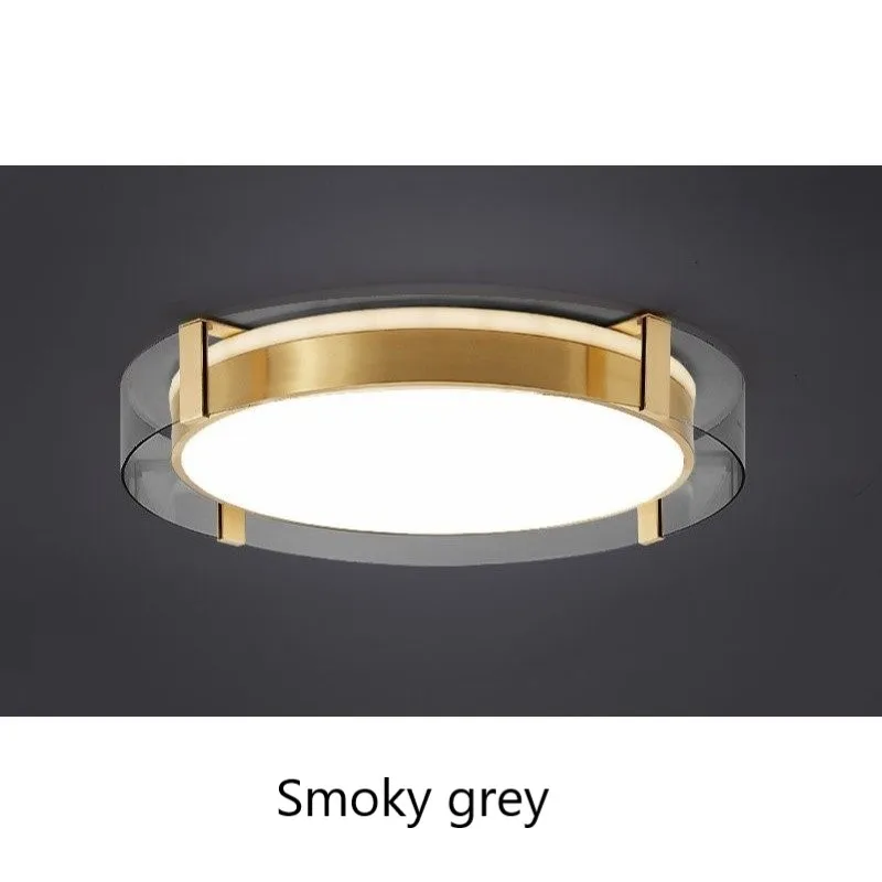 Luxe ronde glazen plafondlampen Noordse koperen lamp Eenvoudige ontwerper Creatieve moderne slaapkamerstudie Hotel art deco dunne lamp