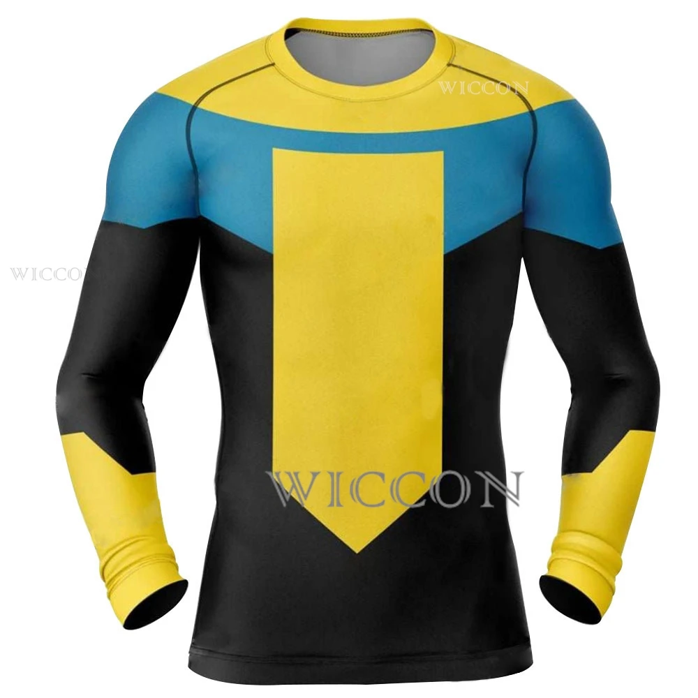 adult 코스프레 의상Halloween Plus Size Invincible Superhero Cosplay Long Short Sleeves Shirts Mark Grayson Omni-man view 4