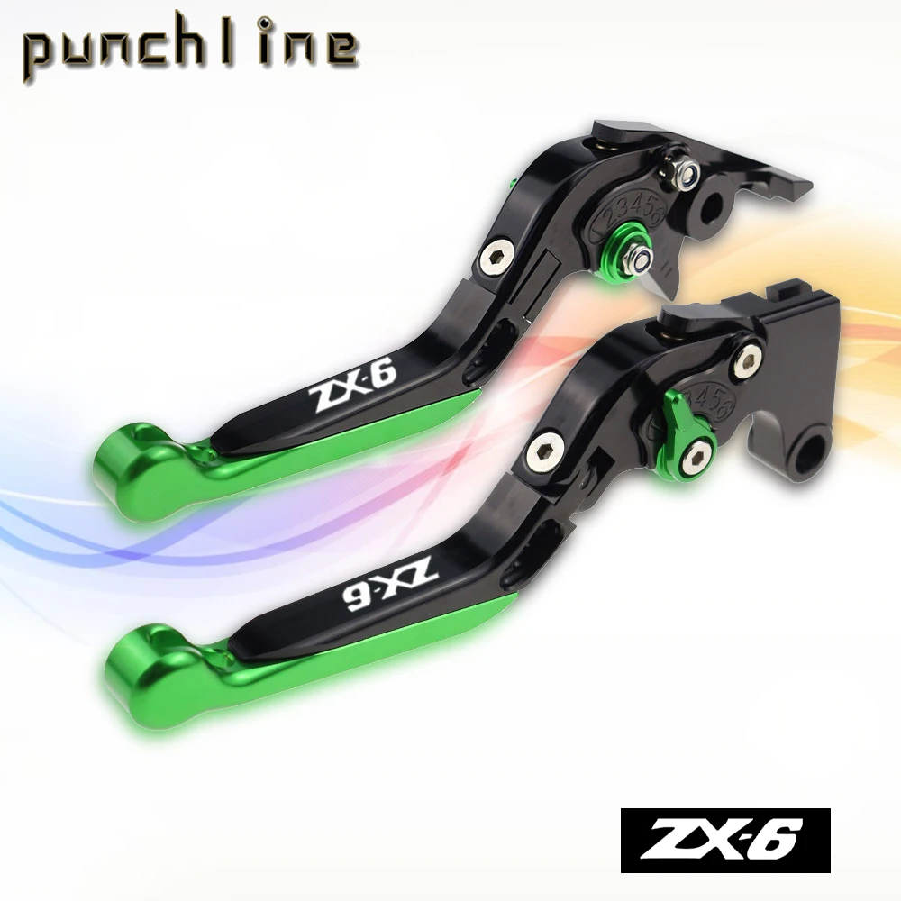 Fit For ZX-6 1990-1999 ZX-6 ZX6 ZX 6 Motorcycle CNC Accessories Folding Extendable Brake Clutch Levers Adjustable Handle Set