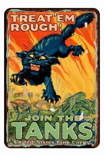 WWII Recruiting Poster Join the Tanks  All Metal Tin Sign  8 x 12