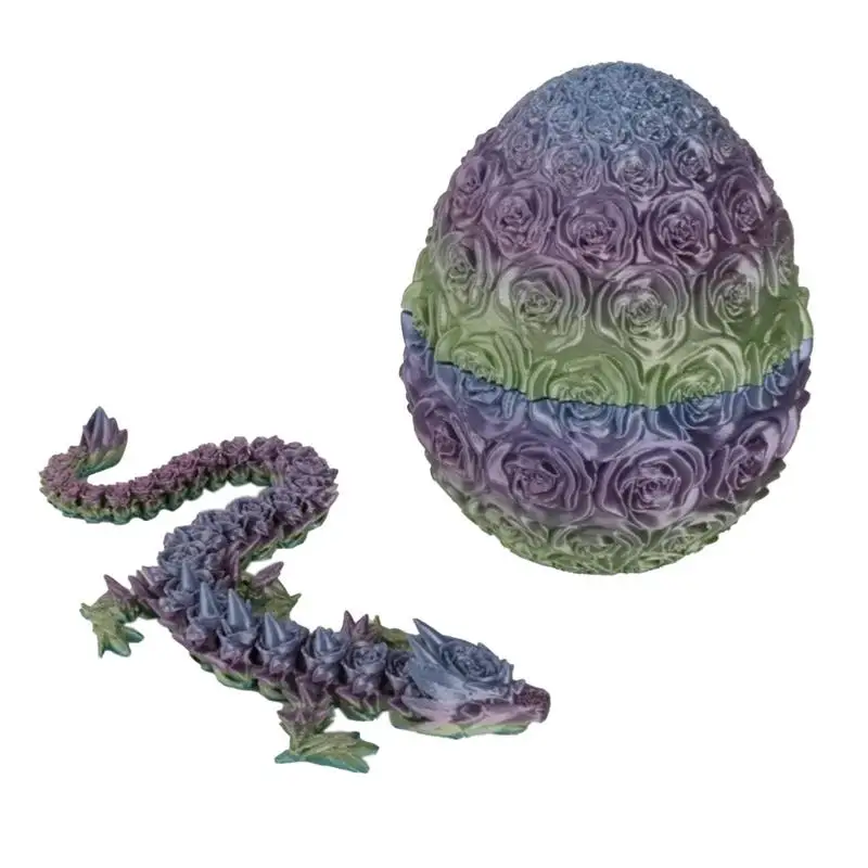 Dragon Egg With Dragon Inside Full Articulated Rose Dragon Toy Rose Dragon With Dragon Egg 3D Printed Flexible Articulated