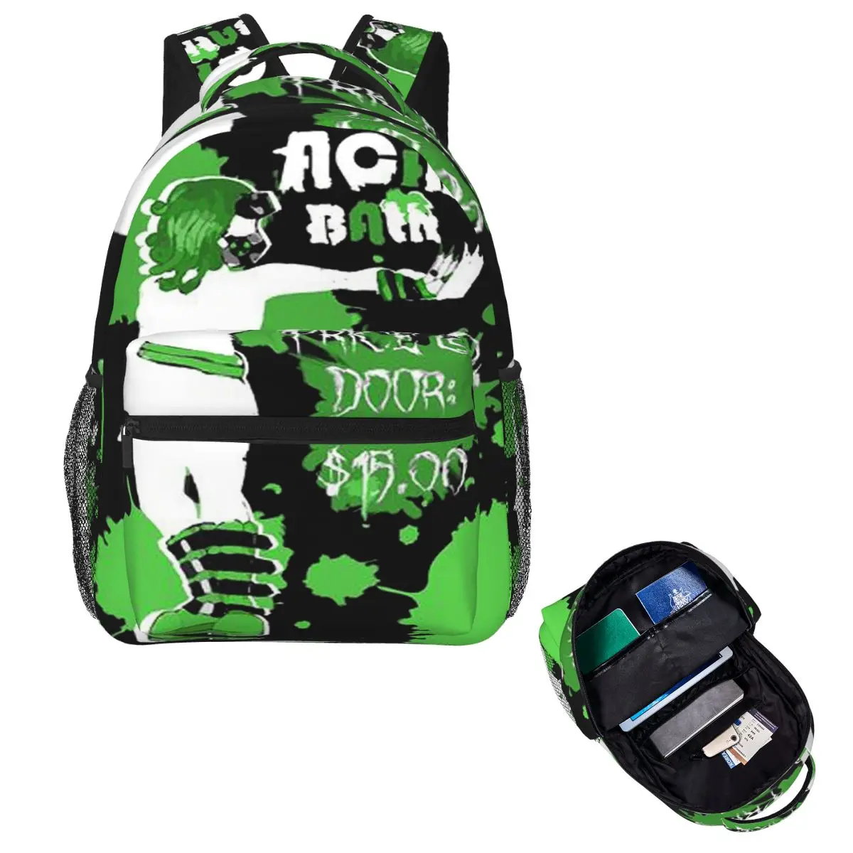 Band Acid Bath When Kite Line Pops Sludge Heavy Metal Hate Eyes Student Backpack School Bag Hiking Daypack Bookbag Shoulder Bags