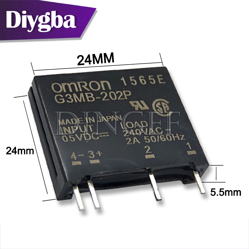 1PCS/lot 5V 12V 24V DC-AC Solid State Relay Module G3MB-202P SIP SSR AC 240V 2A Snubber Circuit Resistor Relay Switch DIYGBA