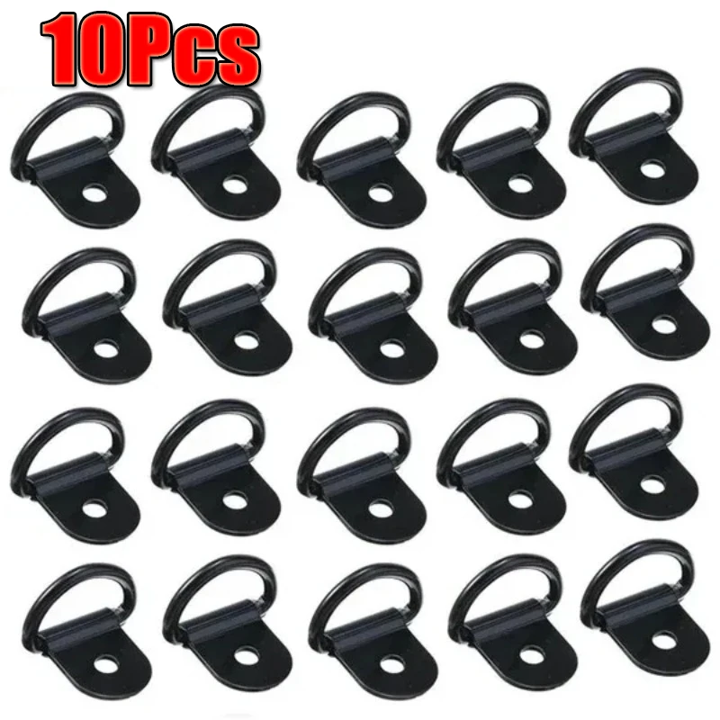 10Pcs D Shape Iron Stainless Steel Pull Hook Anchor Ring for Truck Trailer RV Caravan Motorhome Boat - Cargo Tie down Accessorie