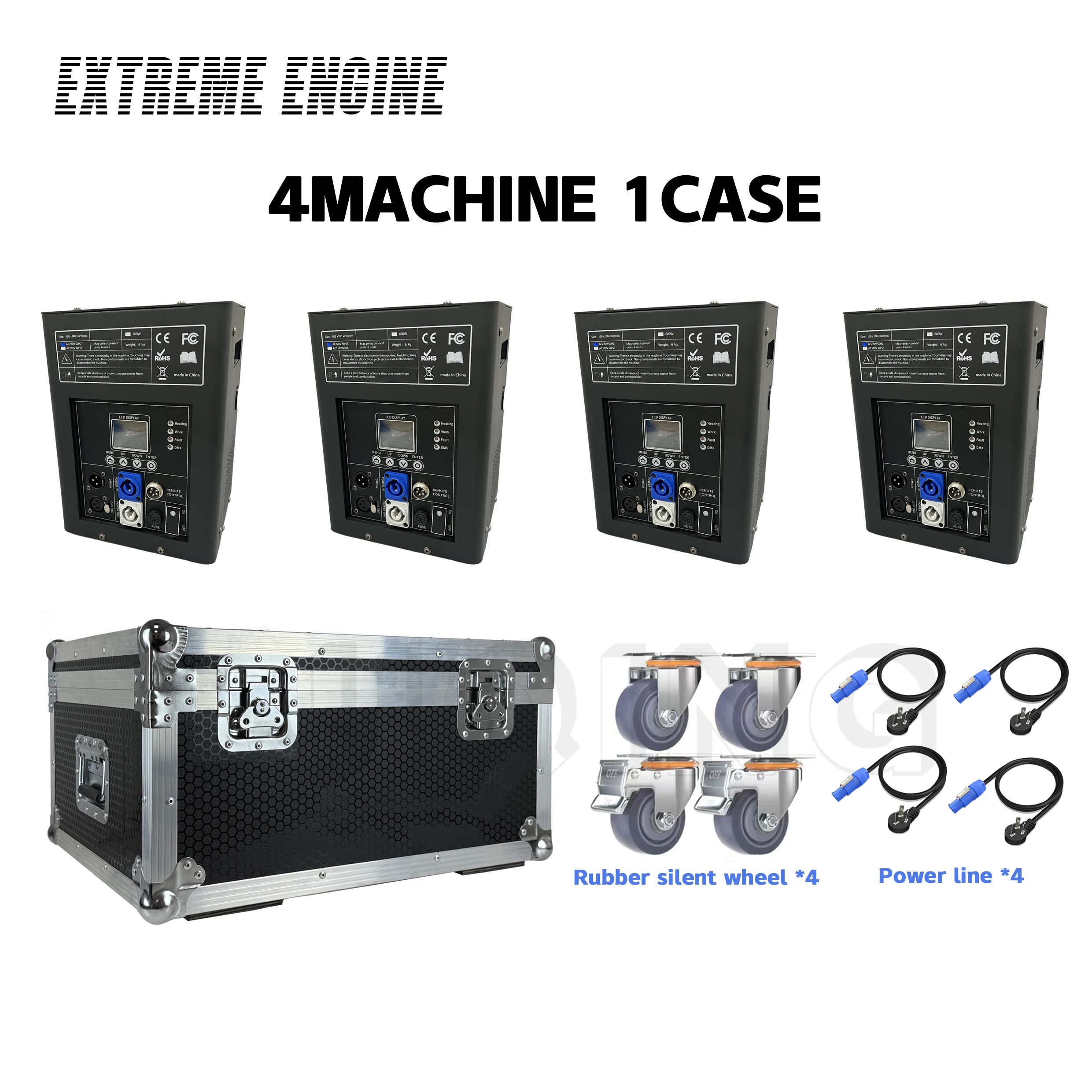 

4Machine1Case 600W Cold Sparkular Machine DMX Remote Cold Firework Fountain Stage Spark Machine For Wedding Party Show Birthday