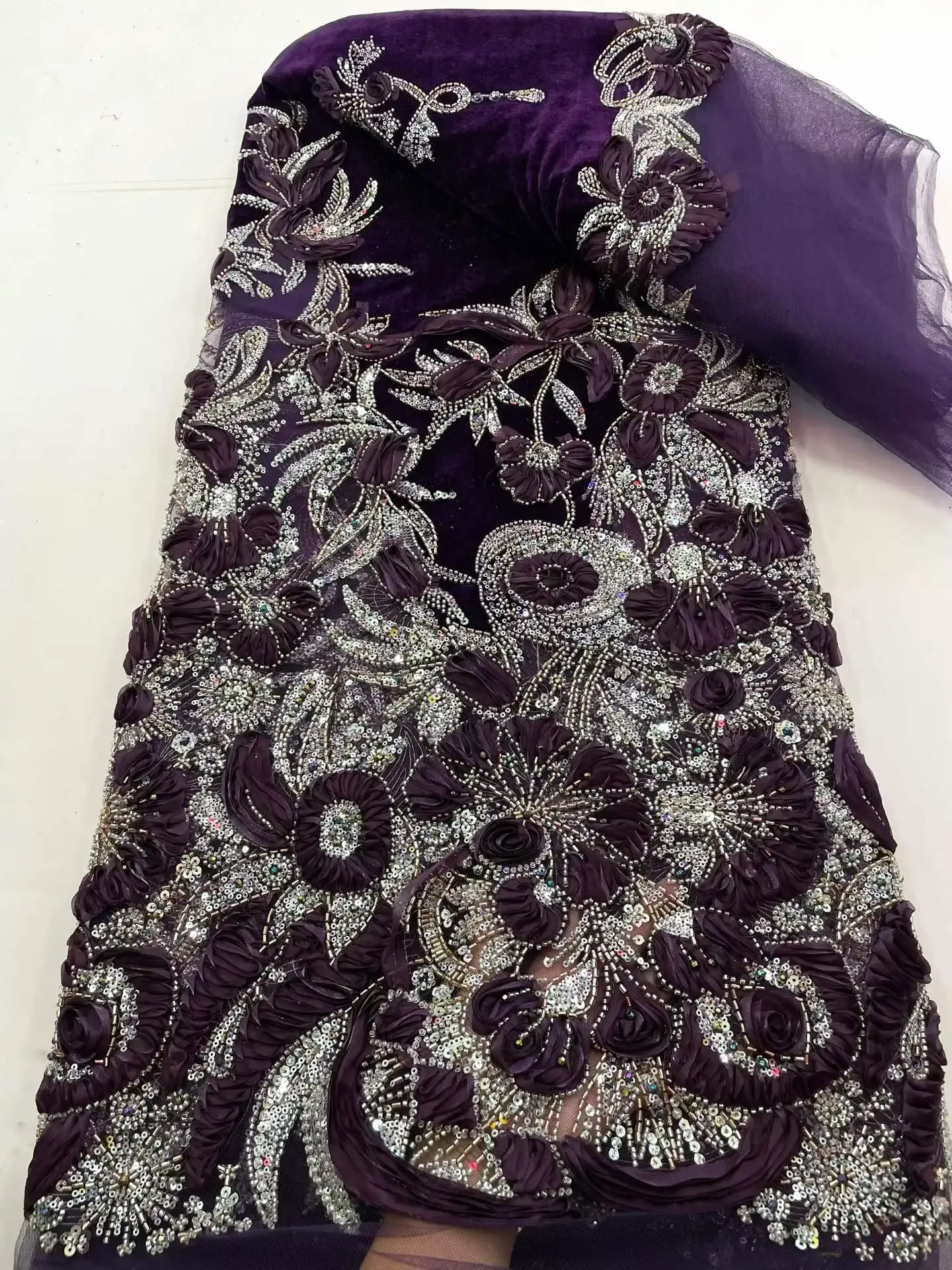 Sewing Velvet Fabric - Kain Renda Beludru Payet Afrika, Kain