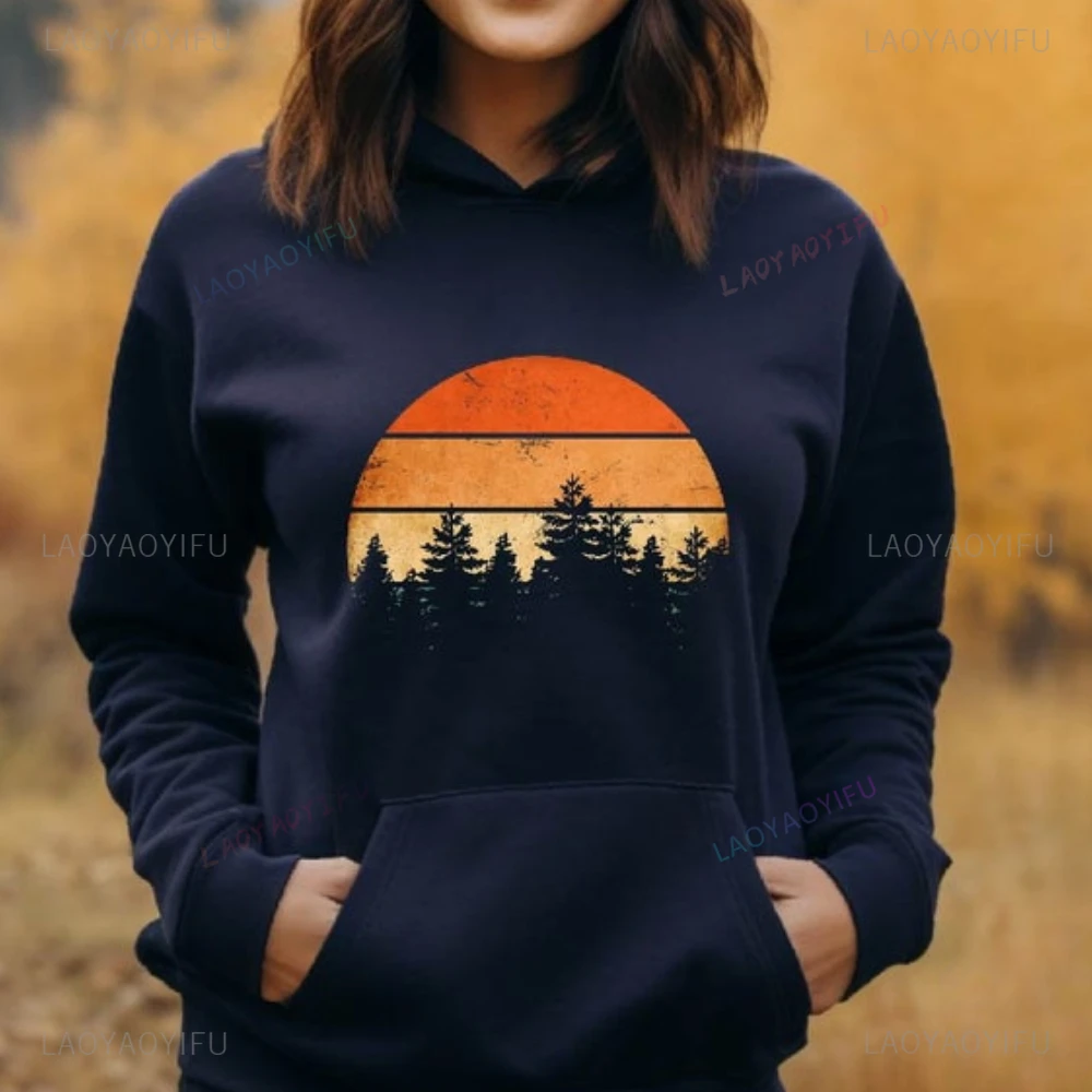 Vintage Forest Camping Unisex Hoodies Camper Adventure Sweatshirt Hiker Nature Lover Gift Cottagecore Hoodie Vintage Camp Gift