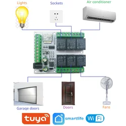 DC 5V 12V 24V 6DI-DO Intelligent Remote Control Switch Wifi Relay Tuya APP IOT TYROD06 for Home automation Smart home retrofit