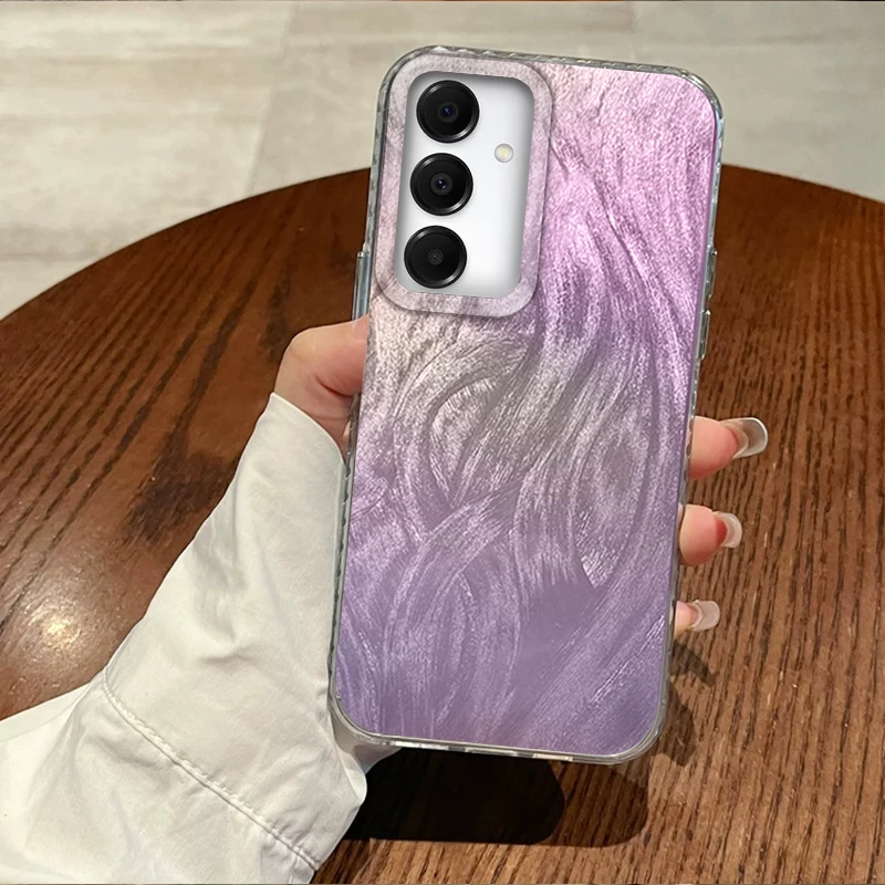 حافظة متدرجة لهاتف سامسونج جالاكسي A56 A16 A07 A17 A26 A36 A55 A35 A15 A14 S25 S24 S23 FE Plus غطاء ممتص للصدمات للنساء Funda