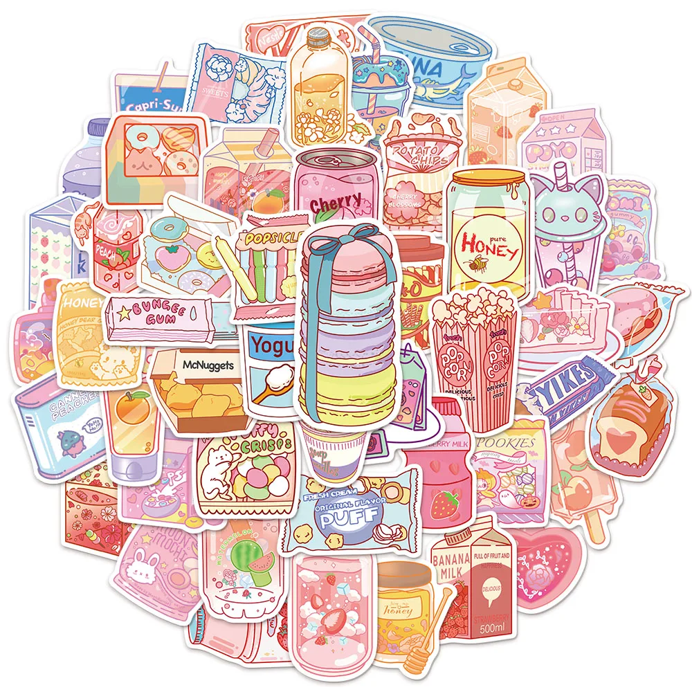 

50 шт. INS Wind Snack Collection граффити наклейки DIY руководство, чехлы для телефонов, скейтборды, наклейки на мотоцикл
