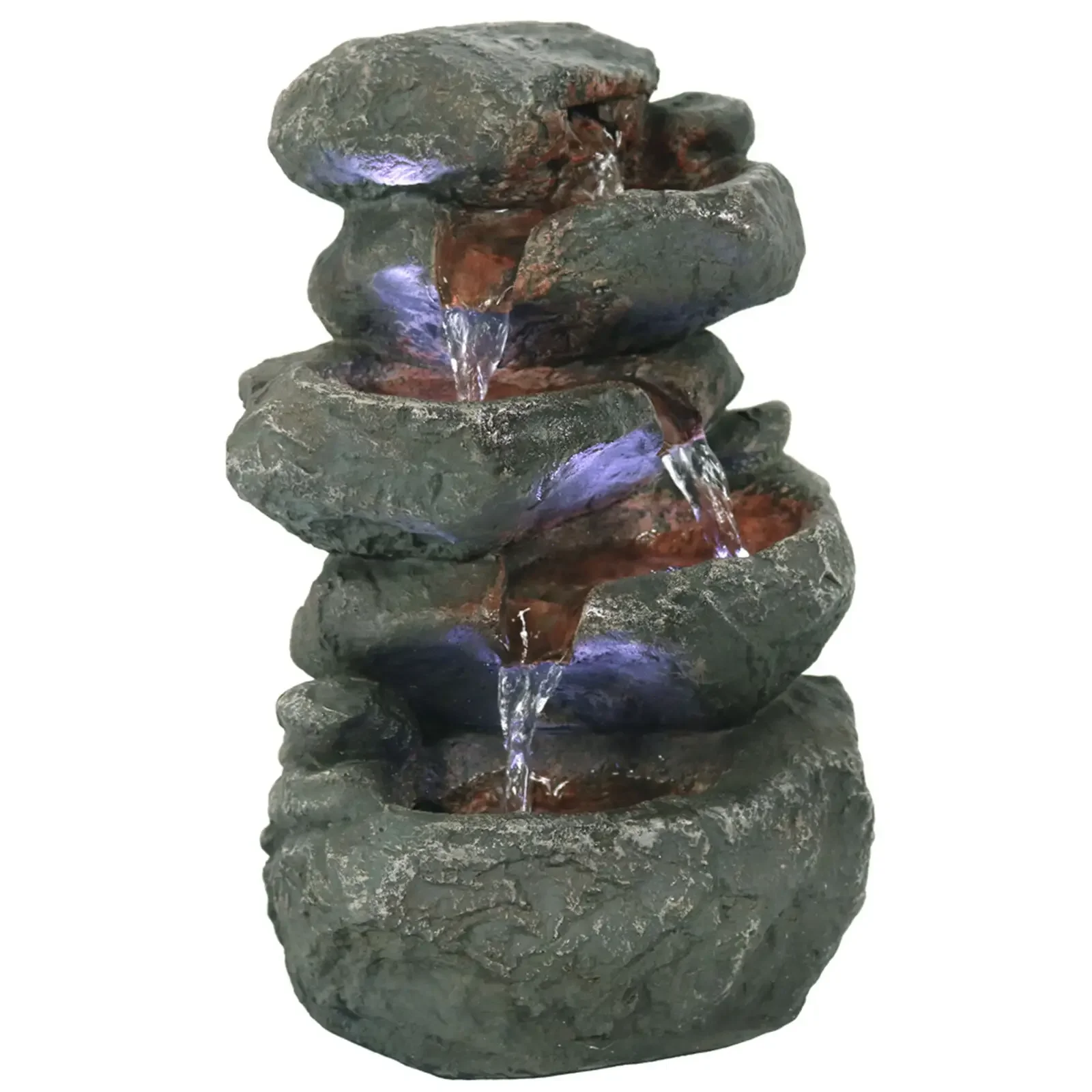 Stacked Rocks Polyresin Indoor Water Fountain with LED - 10.5 in by Sunnydaze