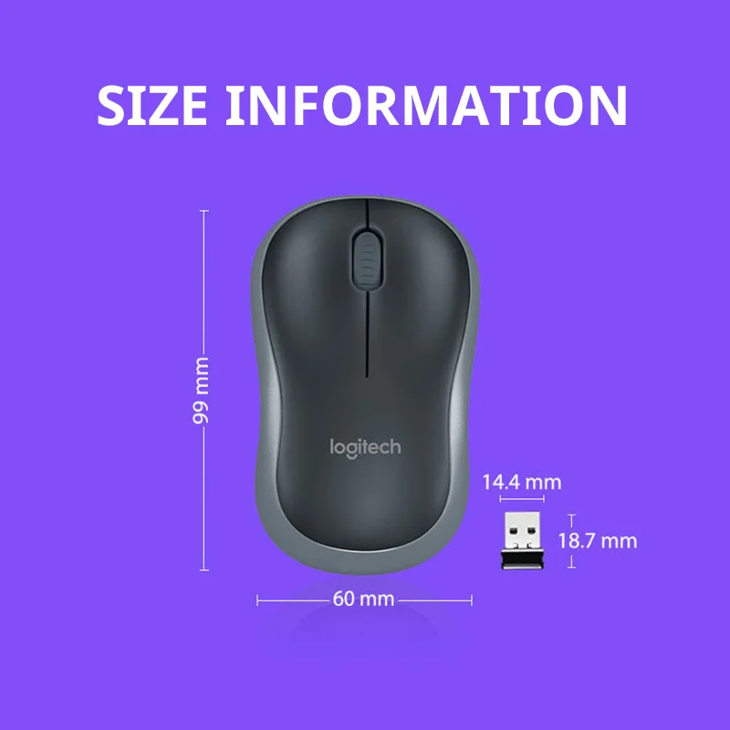 Logitech-ماوس محمول صغير m187p ، لاسلكي ، من أجل المكتب ، المنزل ، الكمبيوتر المحمول ، الكمبيوتر المكتبي ، الكمبيوتر