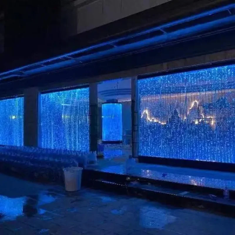 Custom. Modern Indoor Home Decor LED Bubble Wall Fountain Color-Changing Remote Control Printed Techniques Screen Room