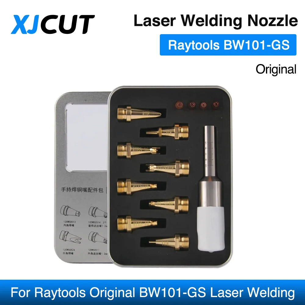 

XJCUT Raytools Original BW101-GS Laser Welding Nozzle Kit Copper Wire Feeding Weld Nozzles/Scale Tube Accessories Box-packed