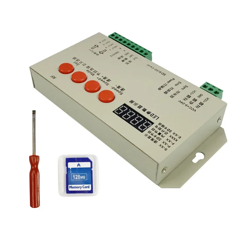 Controlador LED T1000s / K1000s /RF25-T500 para WS2812B, WS2811, controlador de programa APA102 DC5-24V