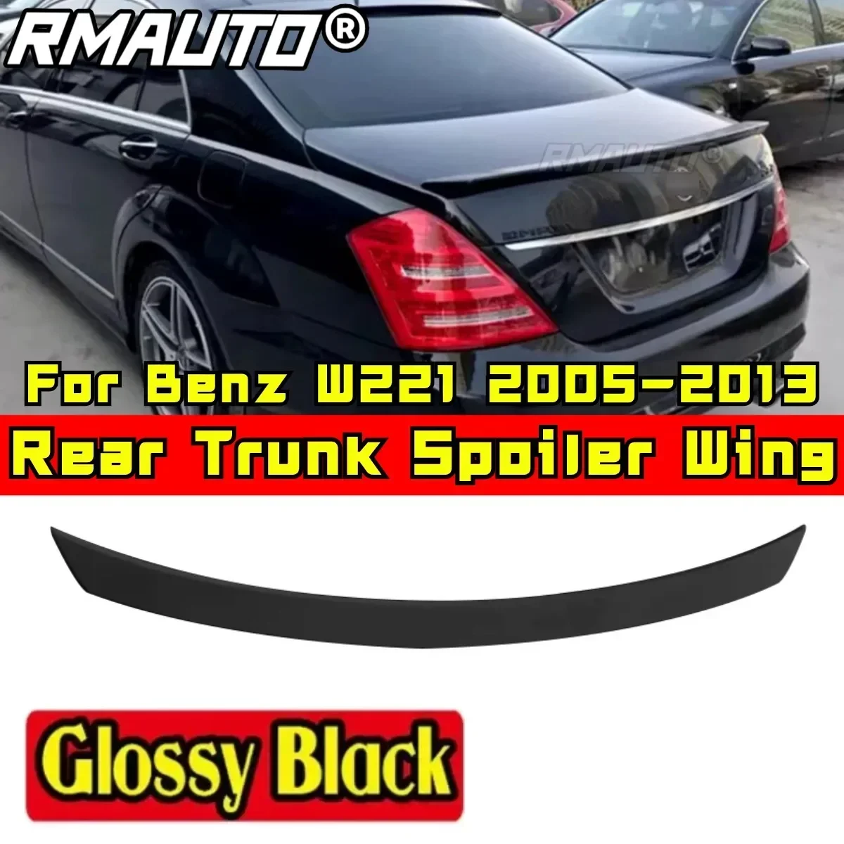 For Mercedes Benz S Class W221 S300 350 600 2005-2013 Rear Spoiler Wing Exterior Part Car Rear Roof Spoiler Car Accessories