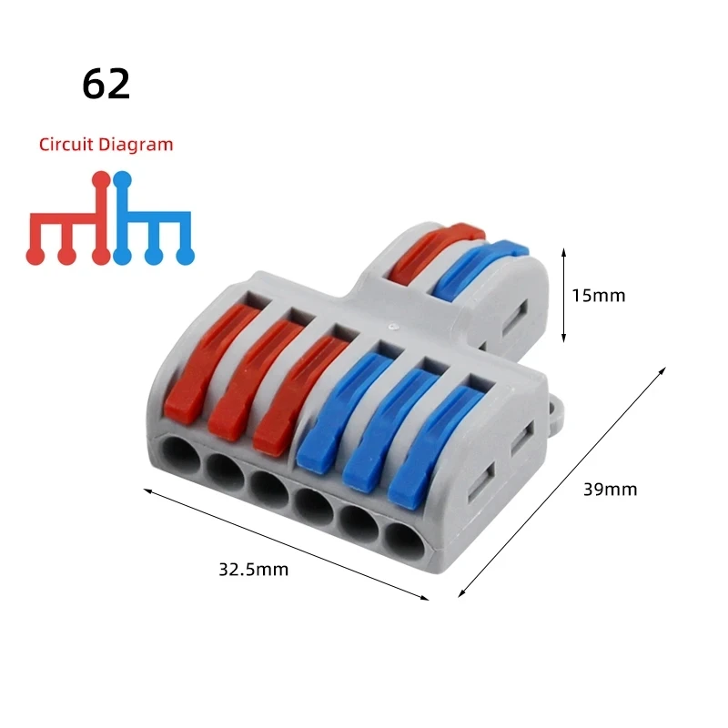 Conector de Fiação Compact, Primavera Splicing Condutor, Bloco Terminal, Mini Fast Cable Connector, Iluminação Push-In, 30pcs