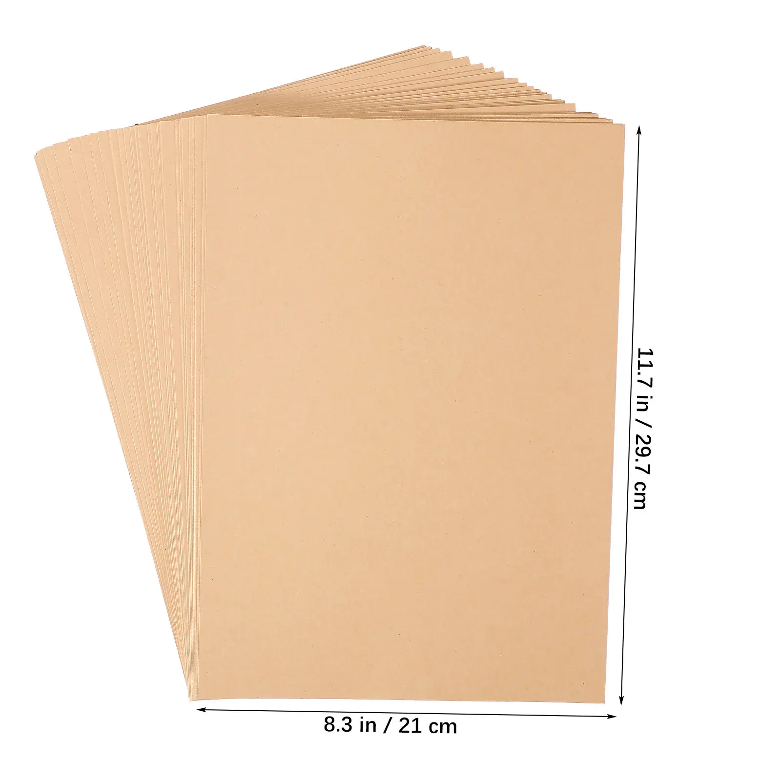 100Pcs Kraft Paper Cardstock 150Gsm A4 Brown Thick Craft Paper for DIY Projects Handmade Cards Scrapbooking Invitations Vintage