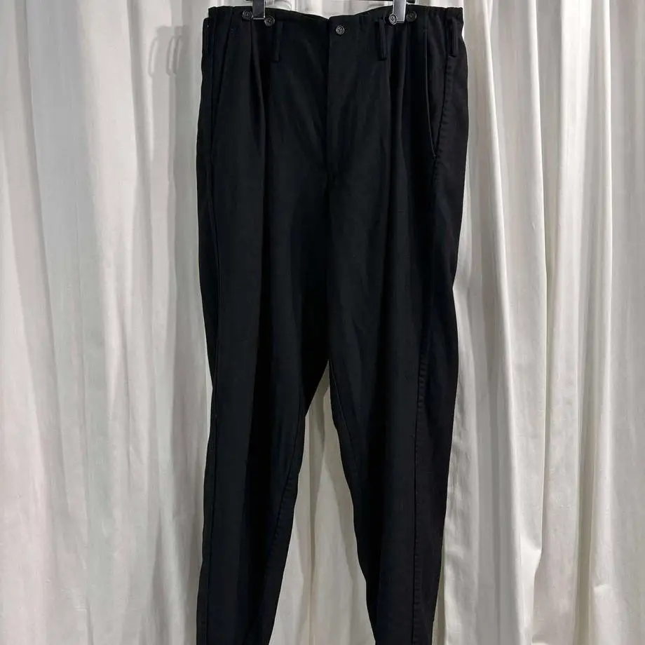 

ТОП-ЯМАМОТО ® Черный эластичный пояс в стиле спецодежды и повседневные брюки до щиколотки на шнурке для мужчин — универсальная и плиссированная длинная сковорода