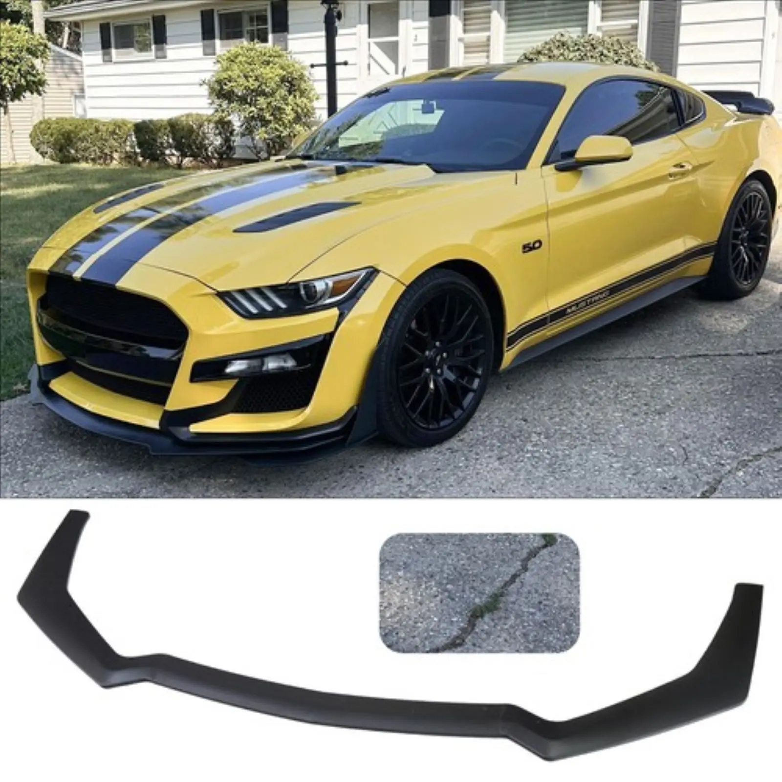 

Для Ford Mustang GT 2018-2022 матовый черный автомобильный передний бампер спойлер сплиттер новый