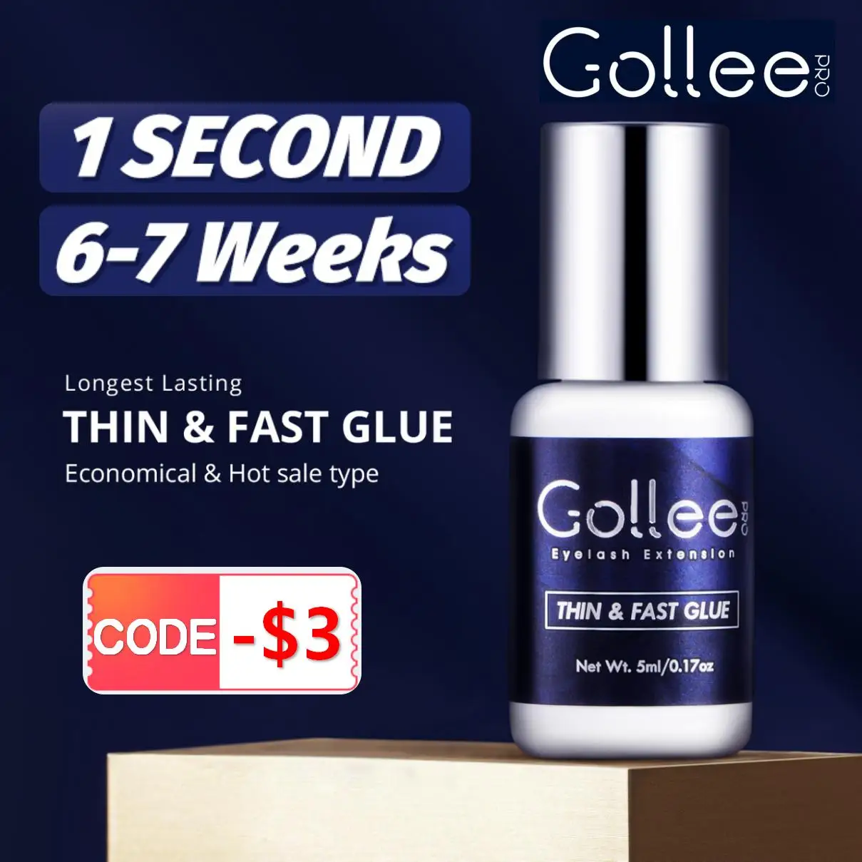 15 Uds Gollee sin quemar 0,5-1s extensión de pestañas de secado rápido Gule impermeable fuerte pestañas postizas adhesivas suministro de herramientas de pestañas