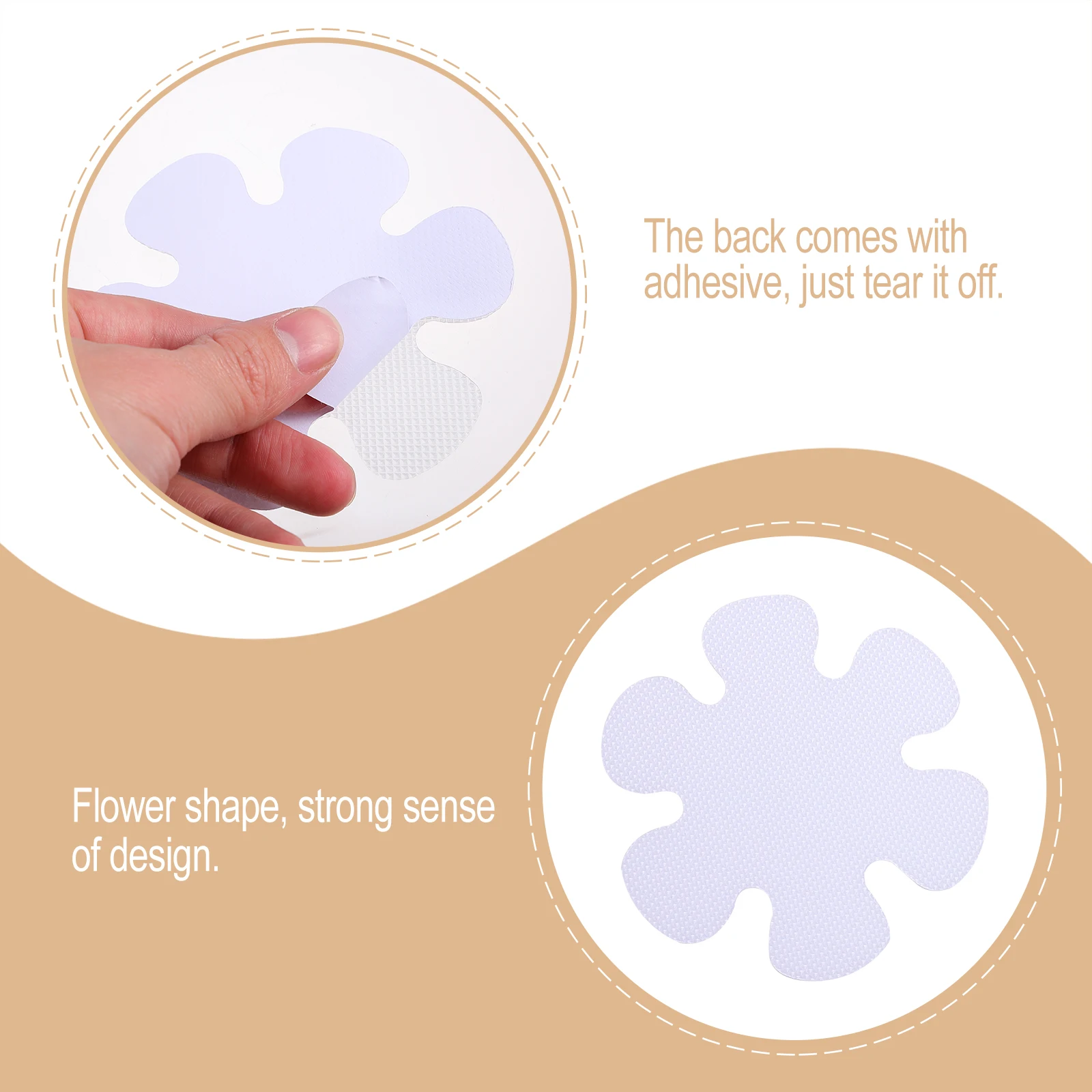 

20pcs Anti Skid Stickers 10cm Flower Shaped Transparent PEVA Material Waterproof Bathtub Bathroom Non Slip Treads