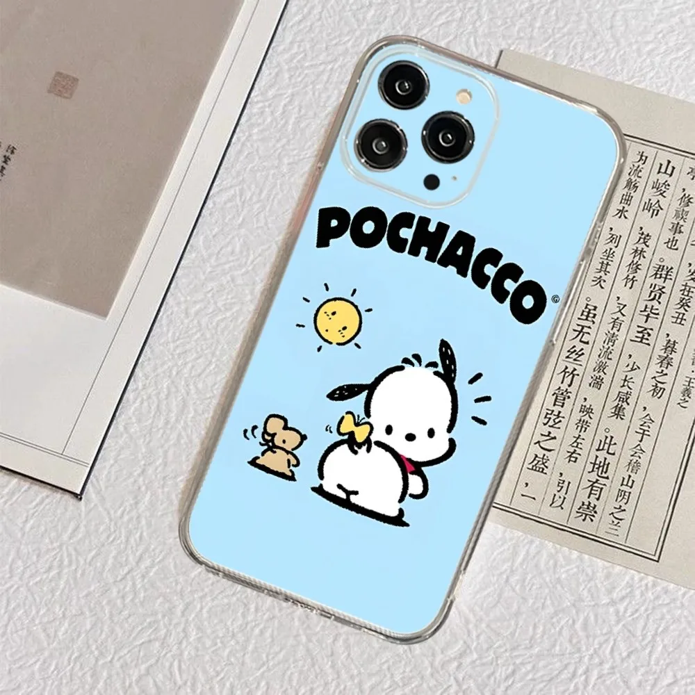 Pacha dog Phone Case for iphone 15 14 13 12 Pro Mini 11 Max Xr X Xs 8 Plus 7 Transparent silicone