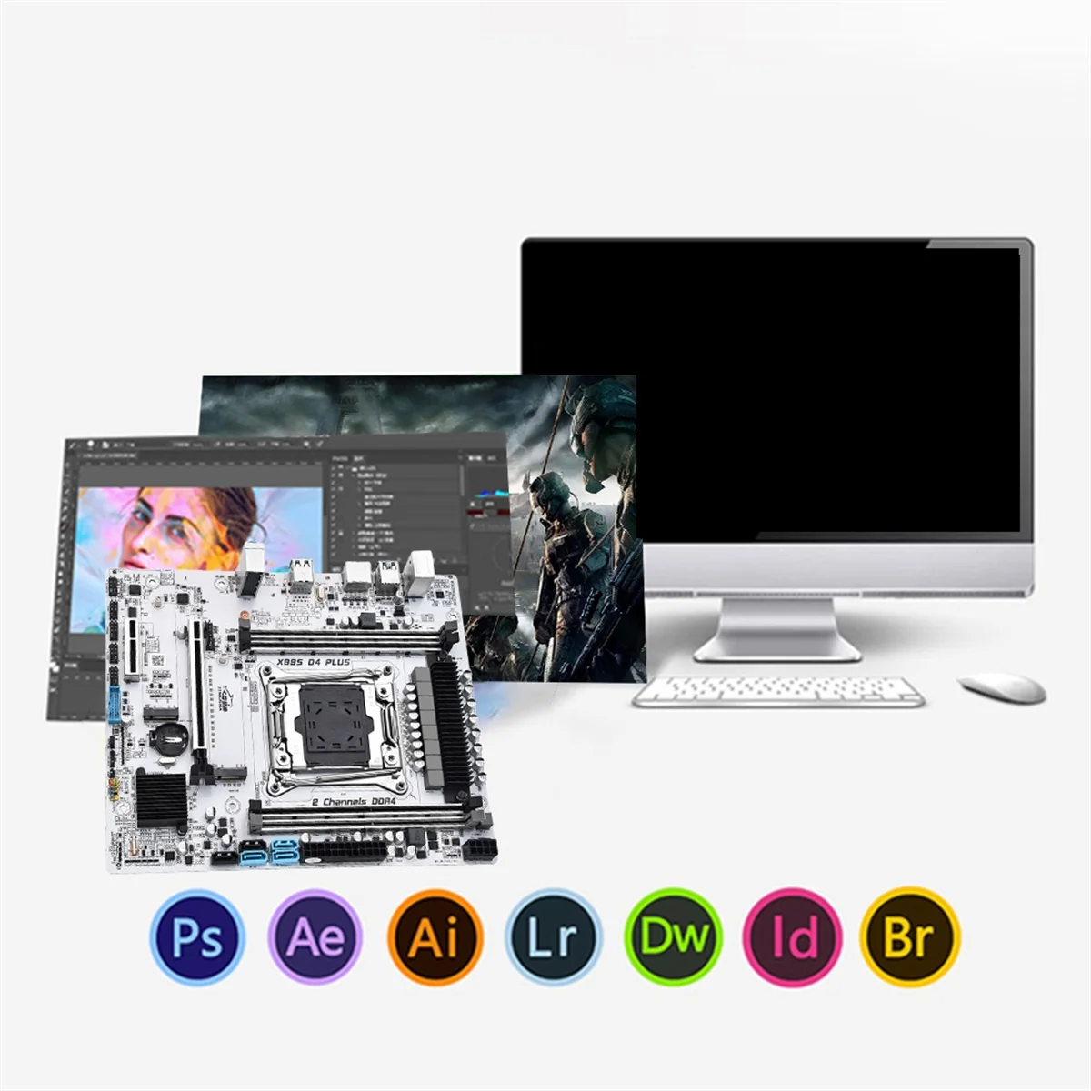 

X99S D4 PLUS Computer Motherboard 4XDDR4 LGA2011-3 USB3.0/2.0 SATA 3.0/2.0 Supports M.2 NVME/NGFF Gigabit Network Card