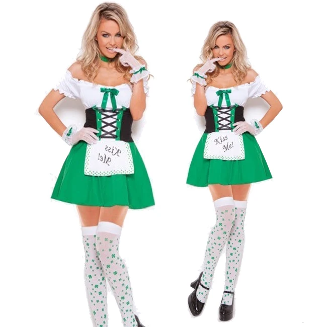 زي خادمة الهالوين الجديد لمهرجان البيرة Server een orm Ce Waitr Outfit Par موضوع الترفيه التقليدي للذقن...