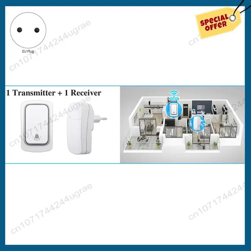 

-A15I Беспроводной дверной звонок без батарей, водонепроницаемый уличный кинетический звонок, кнопка с автономным питанием, дверной звонок для собак, звонки, вилка европейского стандарта