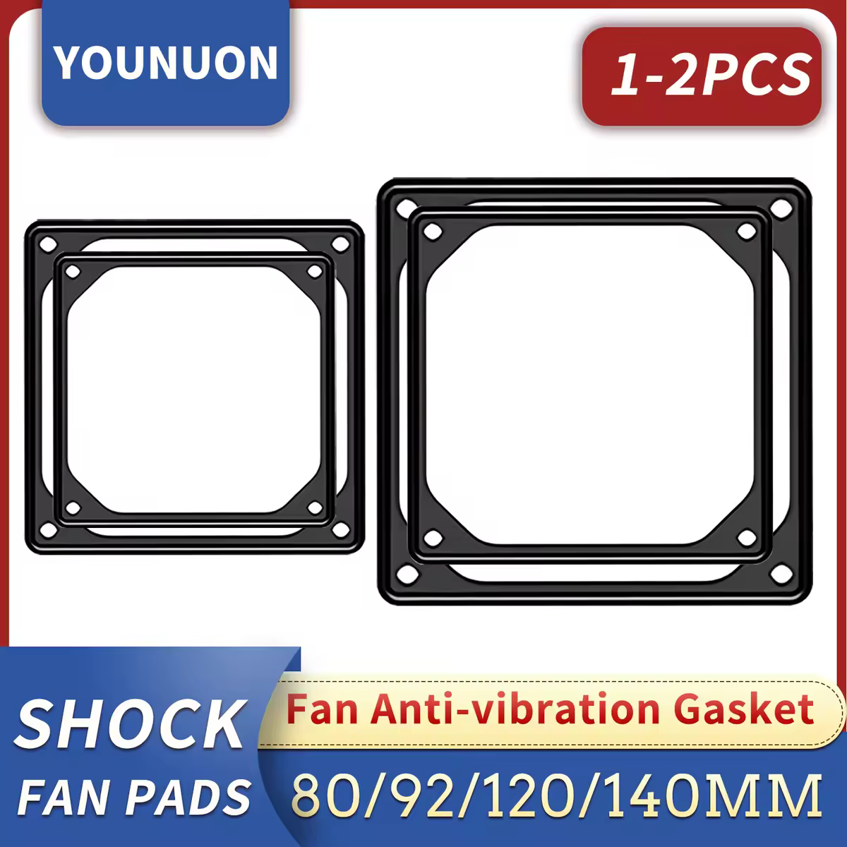 1/2PCS 80mm 92mm 120mm 140mm Anti-vibratie Silicon Fan Pakking Geluidsreducerende shock Pakking Pad Voor PC Computer Case Fan