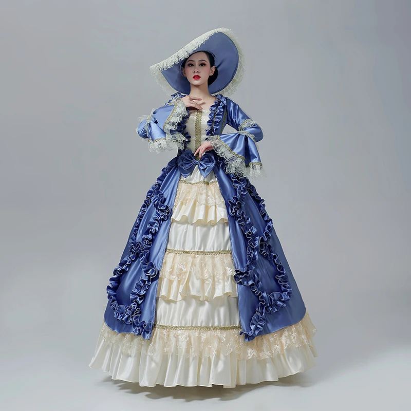 

Длинное свадебное платье в стиле рококо в стиле барокко, викторианское платье для выпускного вечера для женщин, викторианские вечерние платья Марии-Антуанетты