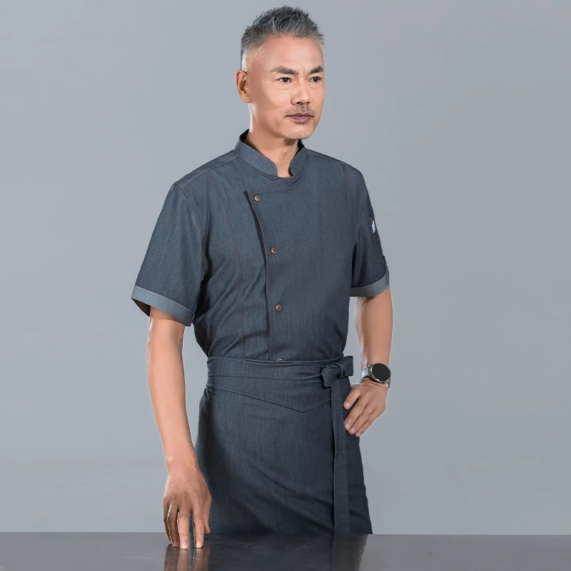 قميص المطبخ زي الطبخ ، ملابس العمل النادل ، وزرة المطعم ، زي طاه الفندق ، سترة طاه رجالي ، ملابس عمل المخابز