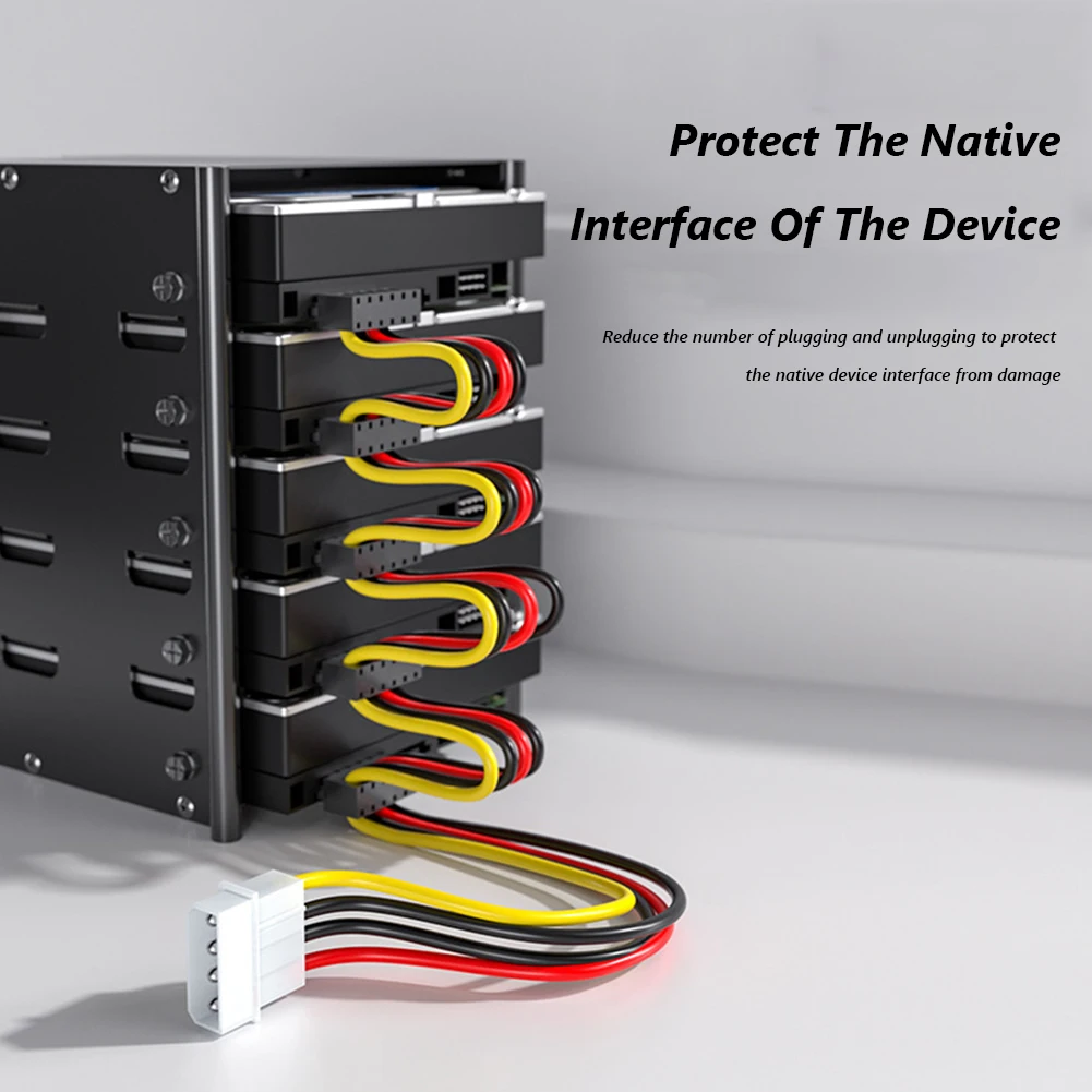 DIY Power Connectors Hard Drive 1 to 5 SATA Power Cable Adapter Splitter Cables Hard Drive Power Supply Cord