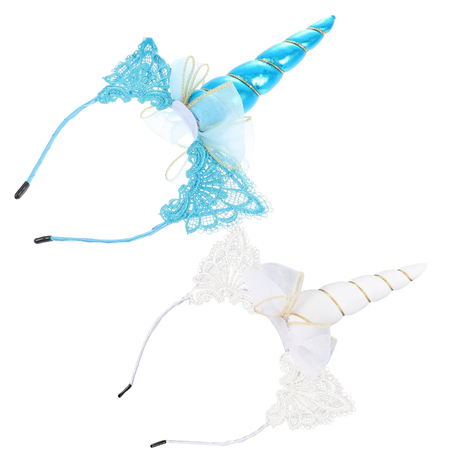 

2Pcs Unicorn Hair Hoops Headband Party Headdress Kids Hair Decor Costume Accessories Cloth Practical Gift Stage Performance